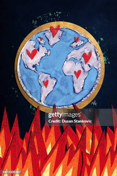 climate change - heat map stock illustrations