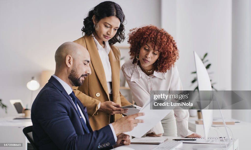 Administration teamwork, office documents or people review financial data, finance funding or accounting statistics. Bookkeeping portfolio, tax analysis or accountant collaboration on bank compliance