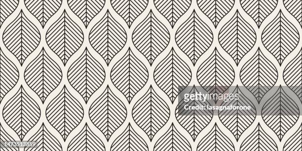 seamless organic leaf vector pattern - foliate pattern stock illustrations