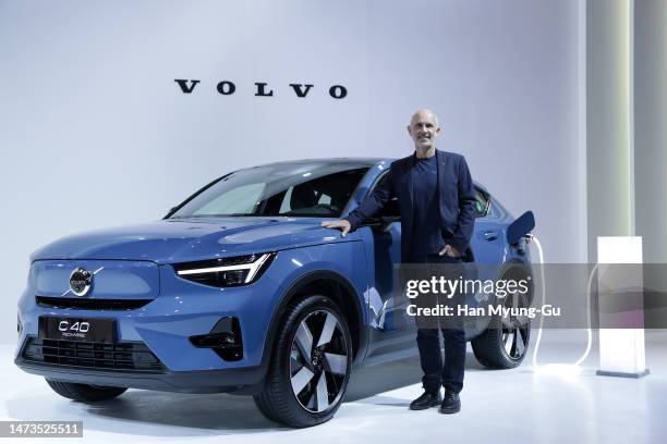 Jim Rowan, CEO of Volvo poses for media during the Volvo "A New Era of Volvo Cars" press conference at The Shilla Seoul on March 14, 2023 in Seoul,...