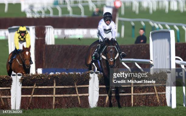 Constitution Hill ridden by Nico de Boinville jumps the last on their way to winning the Unibet Champion Hurdle Challenge Trophy during day one of...