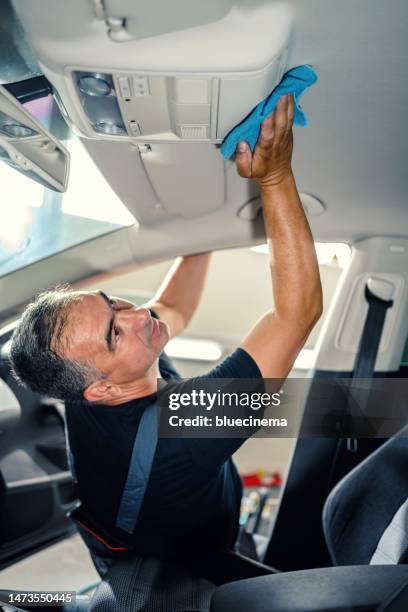 car cleaning and valeting service - cleaning inside of car stock pictures, royalty-free photos & images