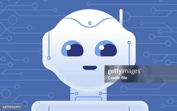 stockillustraties, clipart, cartoons en iconen met artificial intelligence technology futuristic robot - android