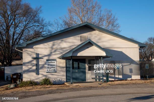 Lawerence, Kansas. Baptist church on the grounds of the Haskell Indian Nations University. Haskell continues to serve the educational needs of...