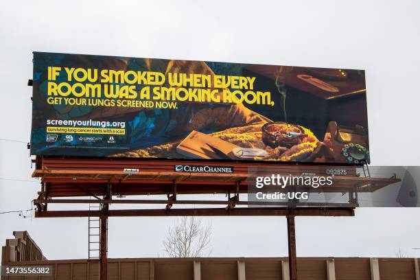 Vadnais Heights, Minnesota. Billboard advertising to get your lungs screened for cancer if you smoked.