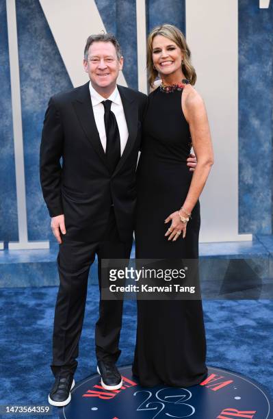 Michael Feldman and Savannah Guthrie attend the 2023 Vanity Fair Oscar Party hosted by Radhika Jones at Wallis Annenberg Center for the Performing...