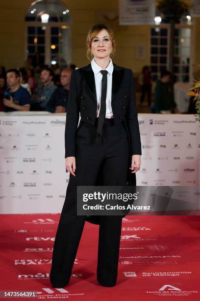 Nathalie Poza attends the 'Zapatos Rojos' premiere during the 26th Malaga Film Festival at the Cervantes Theater on March 14, 2023 in Malaga, Spain.