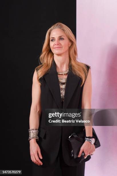 Genoveva Casanova attends the "Bowie Taken By Duffy" exhibition photocall at Colegio Oficial de Arquitectos de Madrid on March 14, 2023 in Madrid,...