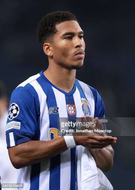 Danny Namaso of FC Porto applauds the fans following the final whistle of the UEFA Champions League round of 16 leg two match between FC Porto and FC...