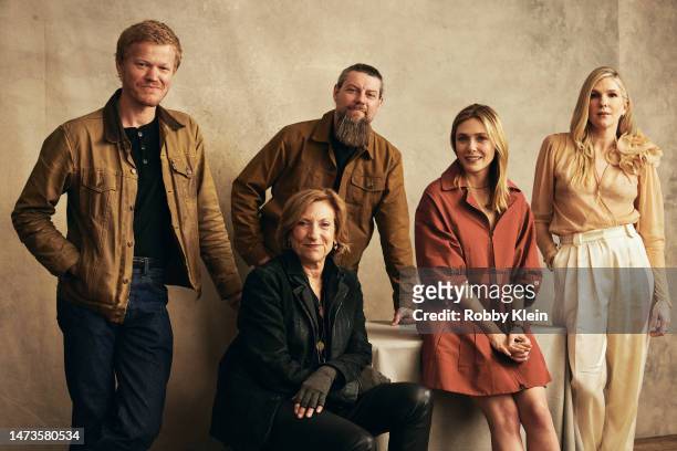 Jesse Plemons, Lesli Linka Glatter, Patrick Fugit, Elizabeth Olsen and Lily Rabe of 'Love & Death' pose for a portrait at SxSW Film Festival on March...
