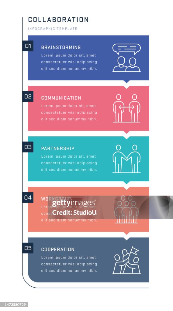 Vertical Collabre Collaboration Vertical Infographic Design High-Res Vector Graphic ...