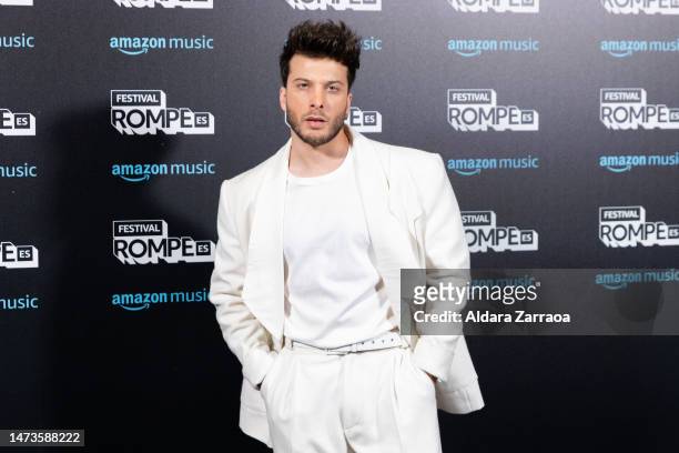 Blas Canto attends the "Rompe Festival" 2023 photocall at The Music Station Principe Pio on March 14, 2023 in Madrid, Spain.