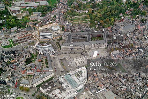 An aerial image of Palais de Liege, Liège