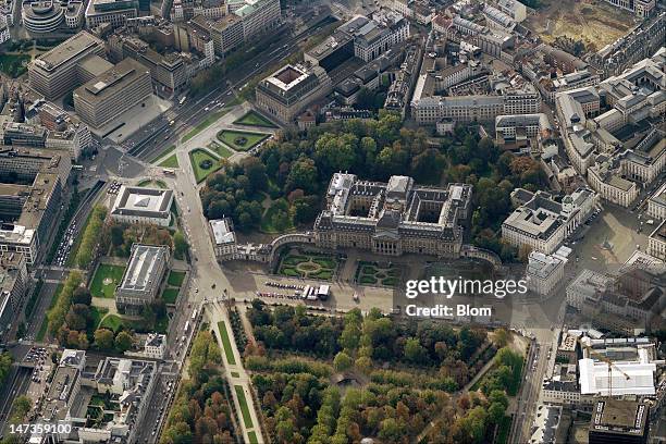 An aerial image of Palais du Roi, Brussels