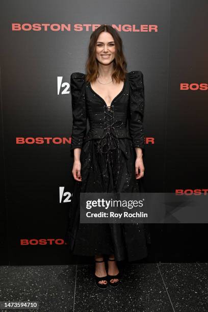 Keira Knightley attends the Boston Strangler Premiere at MOMA on March 14, 2023 in New York City.