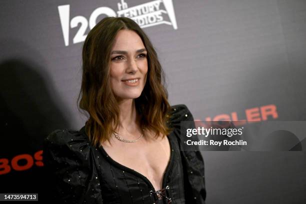 Keira Knightley attends the Boston Strangler Premiere at MOMA on March 14, 2023 in New York City.