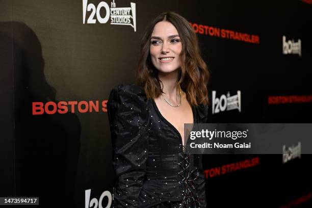Keira Knightley attends the Boston Strangler Premiere at MOMA on March 14, 2023 in New York City.