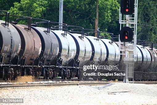 Railroad train cars with Hazardous chemicals