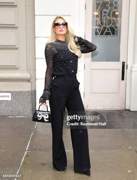 Paris Hilton is seen in soho on March 14, 2023 in New York City.
