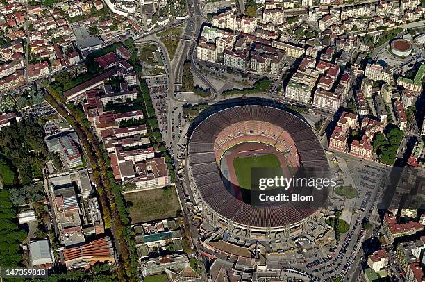 An aerial image of Stadio San Paolo, Naples