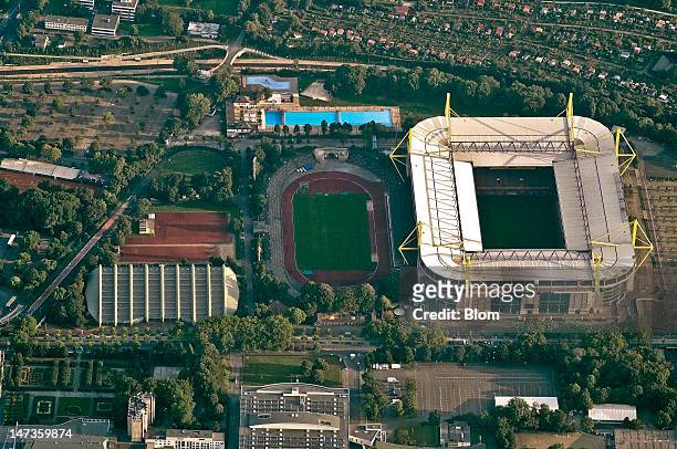 An aerial image of Westfalenstadion, Signal Iduna Park, Dortmund
