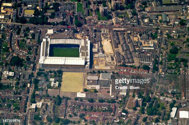 An aerial image of White Hart Lane, Tottenham