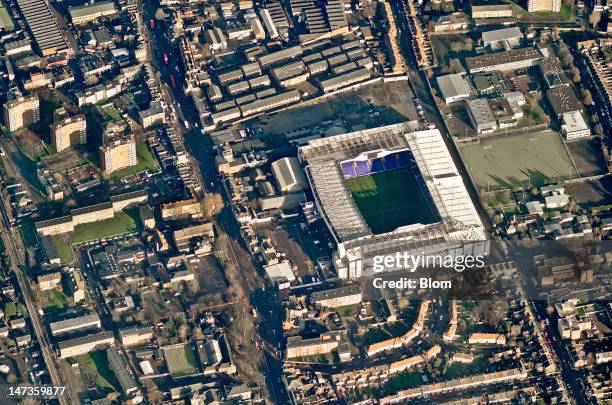 An aerial image of White Hart Lane, Tottenham