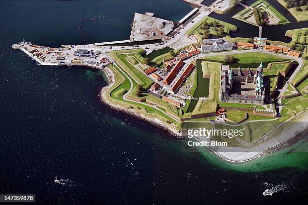 An aerial image of Kronborg Castle, Helsingør