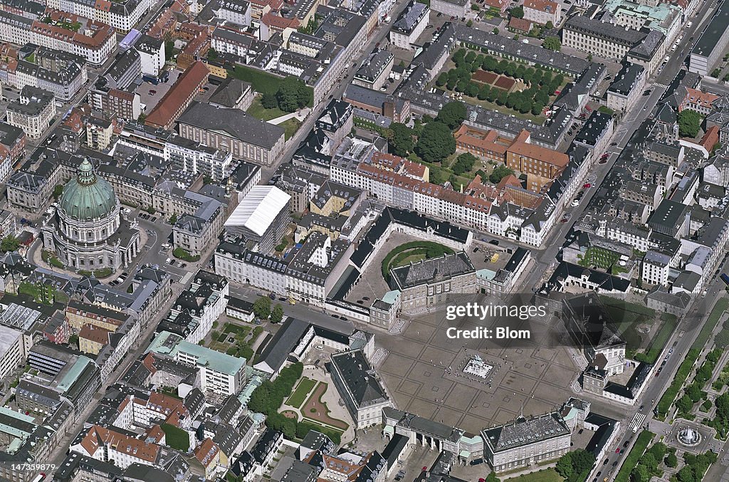 Aerial View Of Amalienborg Palace, Copenhagen
