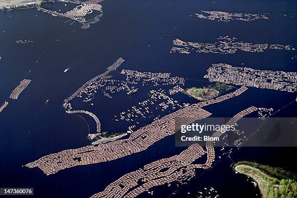 An aerial image of Timber Rafting, Lappeenranta