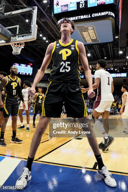 Guillermo Diaz Graham of the Pittsburgh Panthers celebrates after a basket against the Mississippi State Bulldogs during the second half in the First...