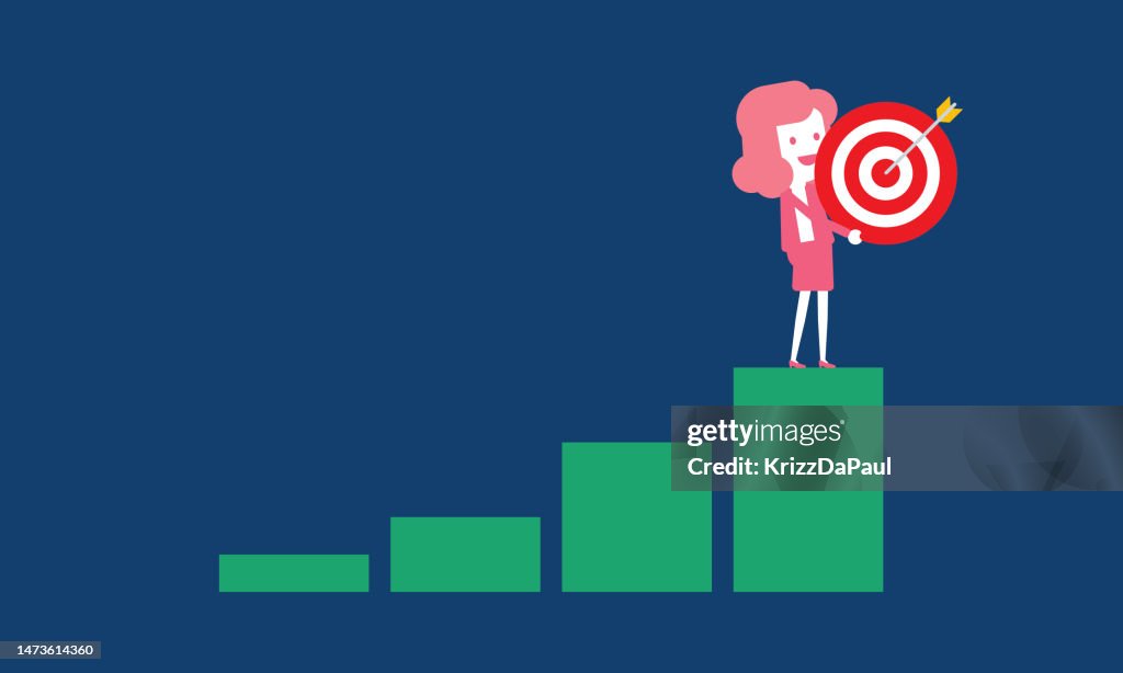 Target Success Study Successful Businesswoman Hitting The Target Target Success High-Res ...