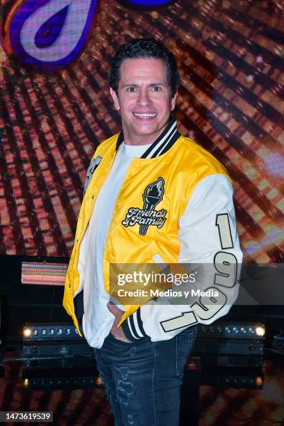 Diego Schoening poses for a photo during the presentation of the tv show 'Mi Famoso y Yo' at Televisa San Angel on March 14, 2023 in Mexico City,...