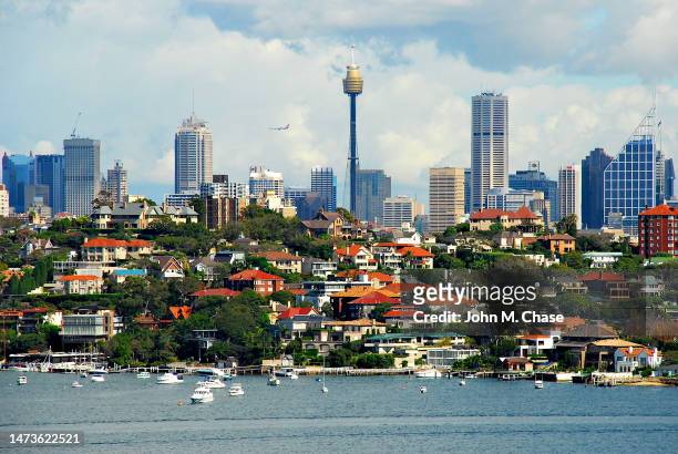 sydney skyscapers, rose bay, new south wales (australia) - ports nsw stock pictures, royalty-free photos & images