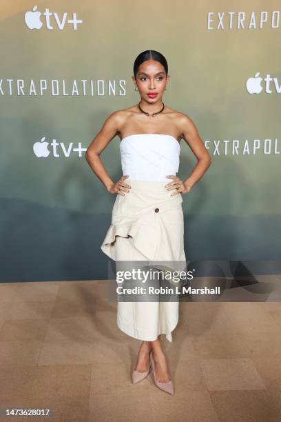 Yara Shahidi attends Apple Original Series "Extrapolations" Red Carpet Premiere at Hammer Museum on March 14, 2023 in Los Angeles, California.