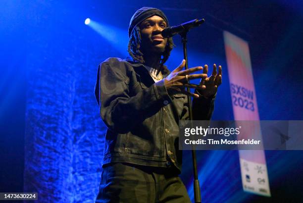Saba performs at the Rolling Stone Future of Music showcase during the 2023 SXSW conference and festival at ACL Live at the Moody Theatre on March...