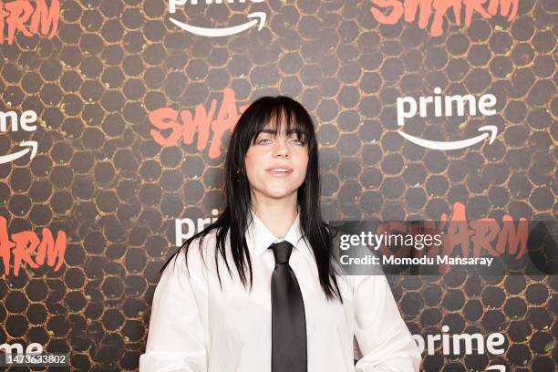 Billie Eilish attends the Los Angeles premiere of Prime video's "Swarm" at Lighthouse Artspace LA on March 14, 2023 in Los Angeles, California.