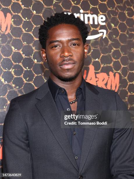 Damson Idris attends the "Swarm" Red Carpet Premiere and Screening in Los Angeles at Lighthouse Artspace LA on March 14, 2023 in Los Angeles,...