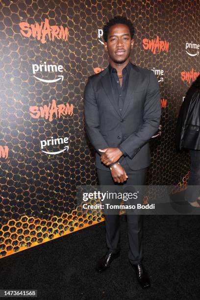 Damson Idris attends the "Swarm" Red Carpet Premiere and Screening in Los Angeles at Lighthouse Artspace LA on March 14, 2023 in Los Angeles,...