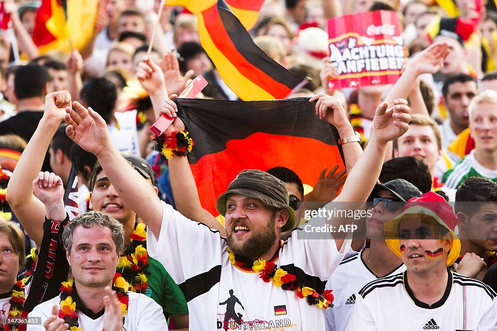 Fans of the German team wait before the 