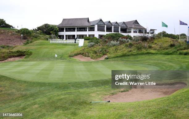 The 18th green is pictured ahead of the SDC Championship 2023 at St. Francis Links on March 15, 2023 in South Africa.