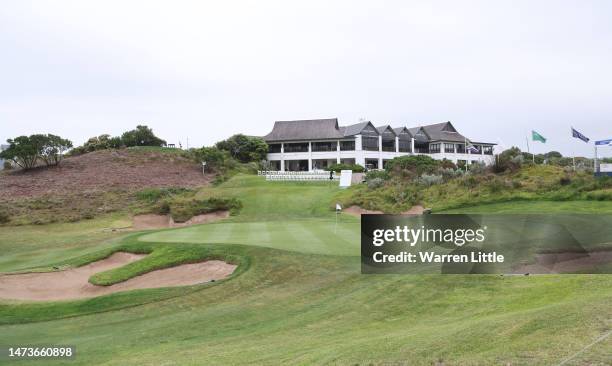 The 18th green is pictured ahead of the SDC Championship 2023 at St. Francis Links on March 15, 2023 in South Africa.