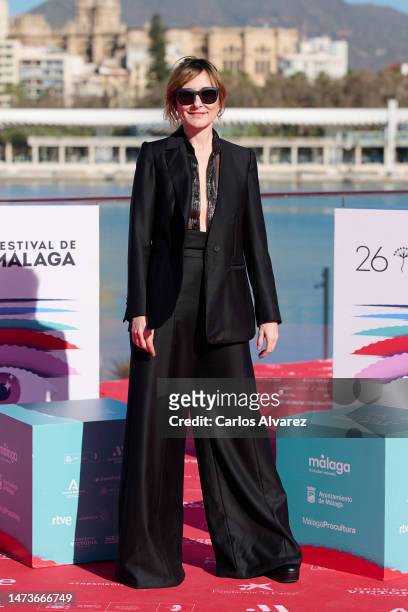 Actress Nathalie Poza attends the 'Honeymoon' photocall during the 26th Malaga Film Festival at the Muelle 1 on March 15, 2023 in Malaga, Spain.