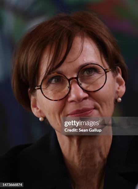 German Education Minister Bettina Stark-Watzinger arrives for the weekly federal government cabinet meeting on March 15, 2023 in Berlin, Germany....