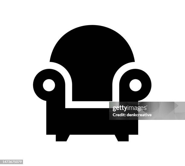 inset mono color icon for sofa furniture - armchair stock illustrations