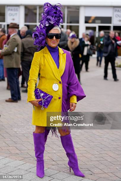 Fashion during day two of the Cheltenham Festival 2023 at Cheltenham Racecourse on March 15, 2023 in Cheltenham, England.