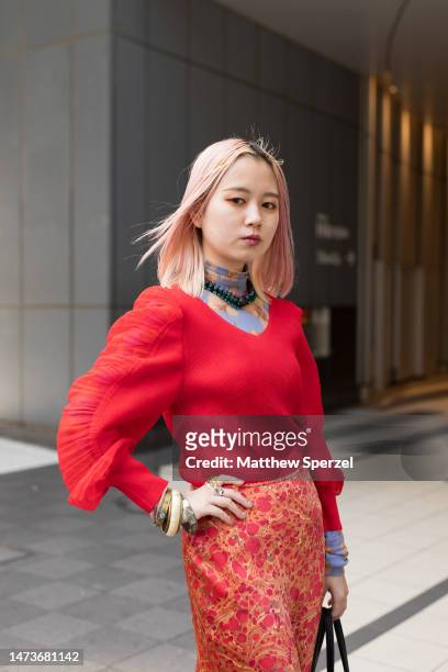 Guest is seen attending TENDER PERSON in Shibuya at Rakuten Fashion Week TOKYO 2023 A/W on March 15, 2023 in Tokyo, Japan.
