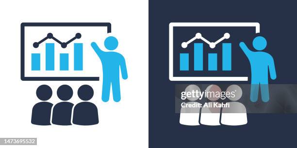 business presentation icon - business training group stock illustrations