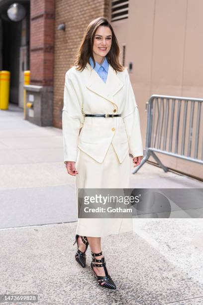 Keira Knightley is seen in Upper West Side on March 15, 2023 in New York City.