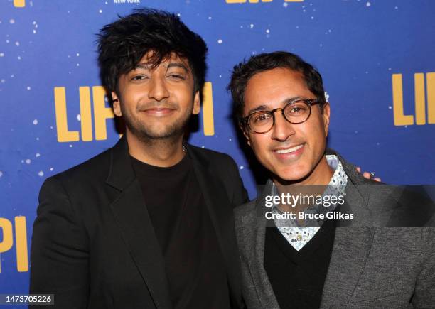 Nik Dodani,and Maulik Pancholy pose at "The Night of Pi" celebrating the new broadway play "The Life of Pi" based on the film at The Venue in The...